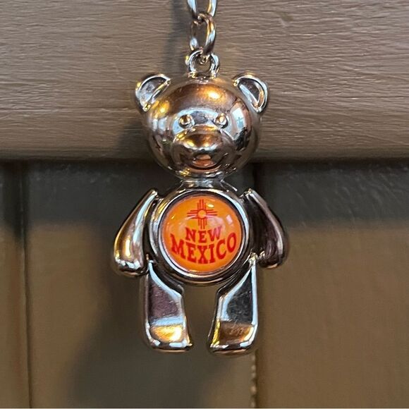 Metal Keychain Teddy Bear New Mexico Souvenir Moveable arms legs - Picture 2 of 7